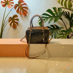 Calvin Klein Collection Brown and Black Satchel